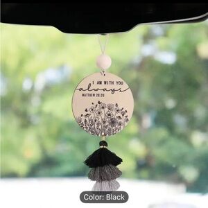 Inspirational Scripture Rear View Mirror Hanging Daily Inspiration with Tassels